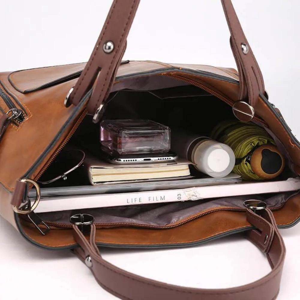 Nancy™ | Leather Bag with Timeless Elegance