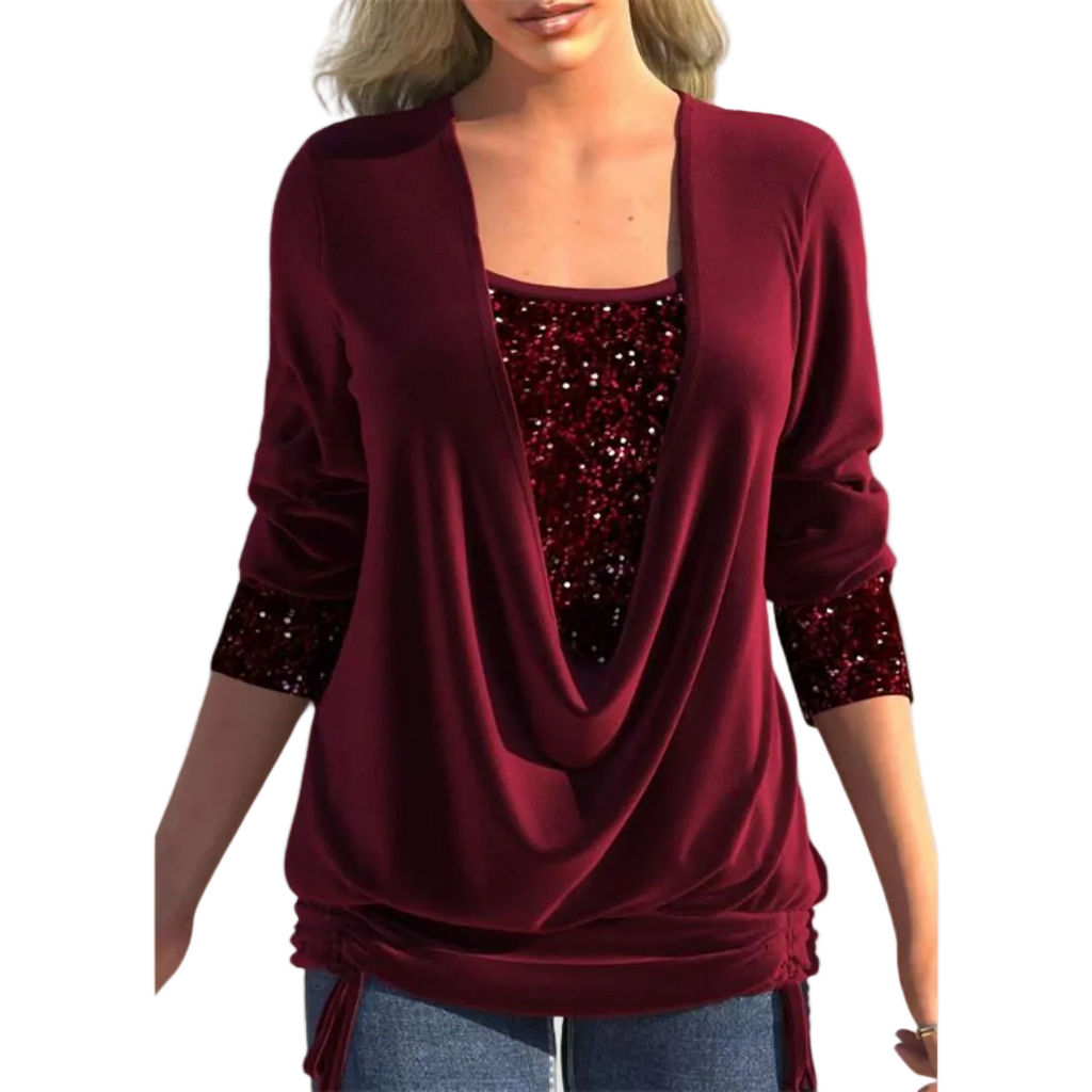 Odeline | Modern Sequin Layer Blouse