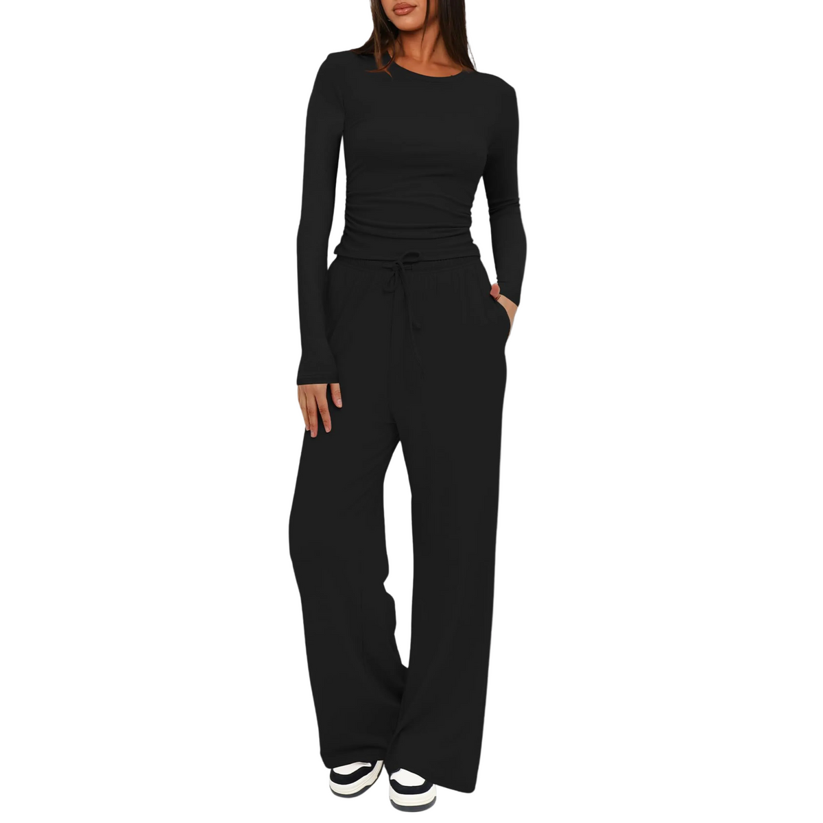 Janny™ | Long Sleeve Top and Wide Leg Pants Set