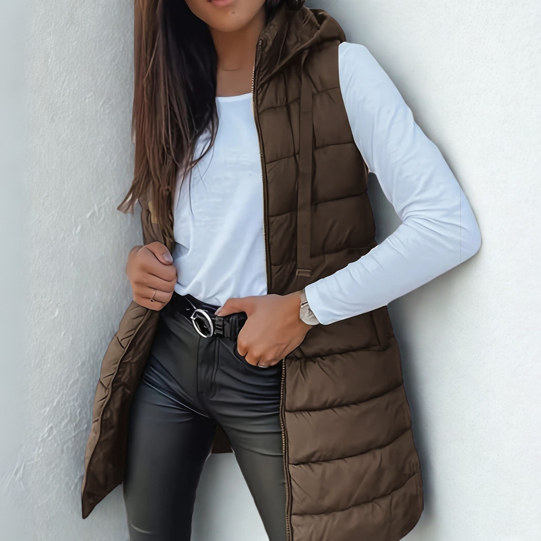 Rain™ | Sleeveless Hooded Puffer Vest