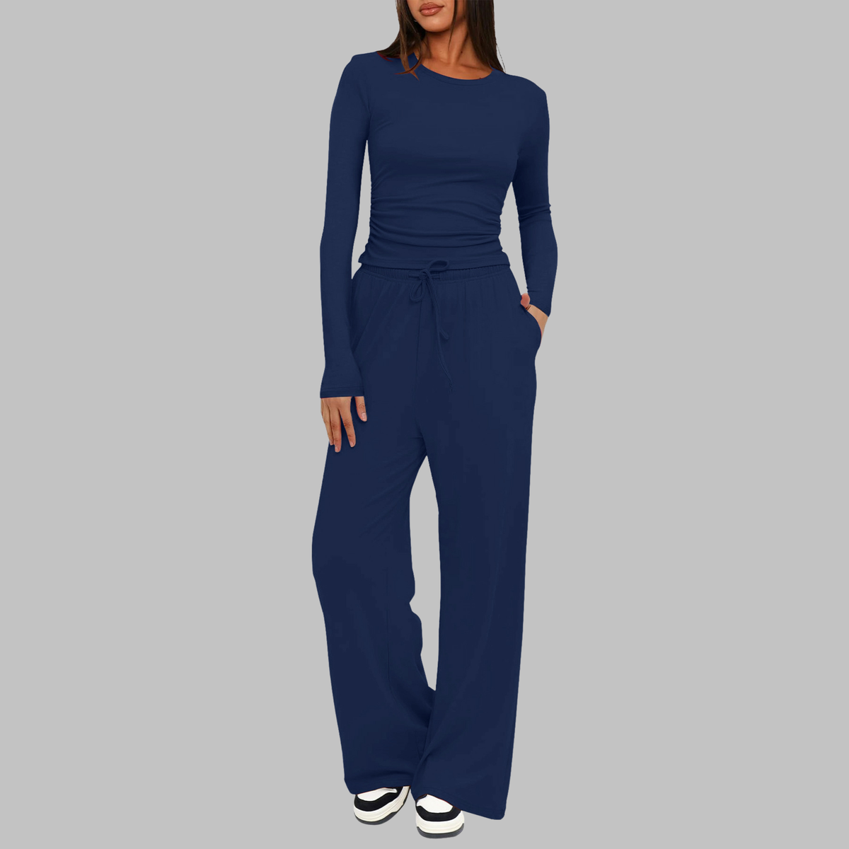 Janny™ | Long Sleeve Top and Wide Leg Pants Set