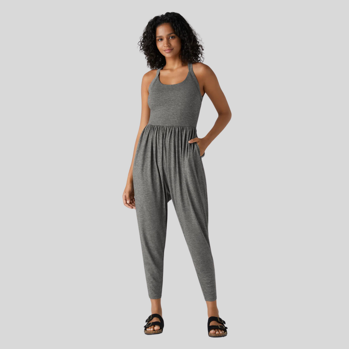 Dayea™ | Backless U-Neck Lounge Jumpsuit