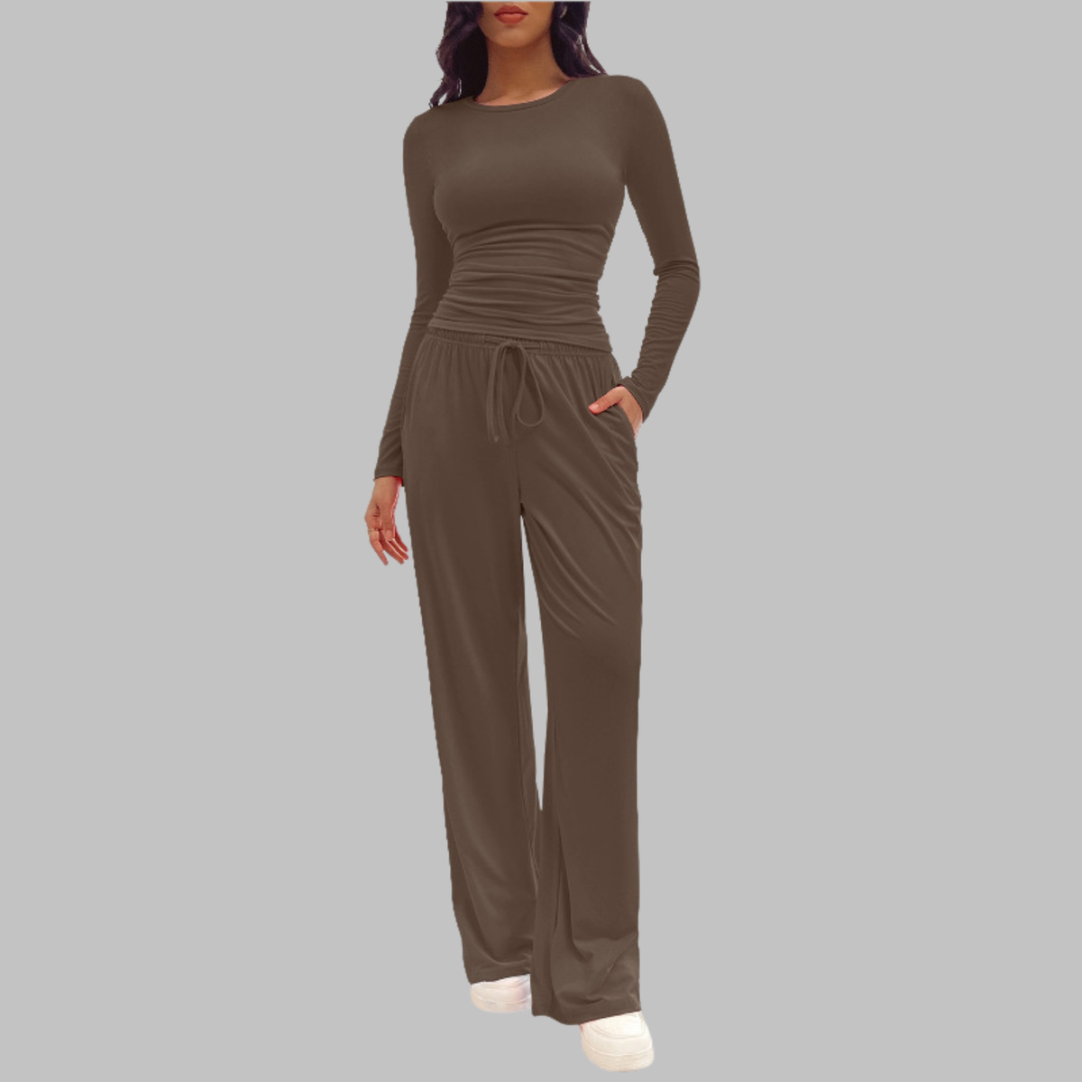 Janny™ | Long Sleeve Top and Wide Leg Pants Set