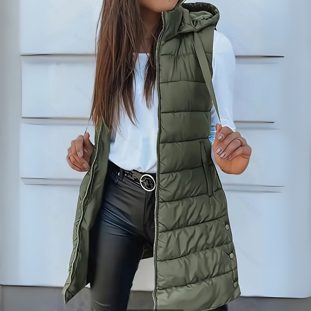 Rain™ | Sleeveless Hooded Puffer Vest