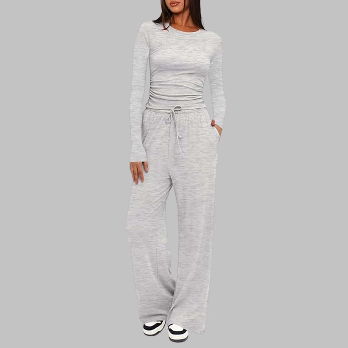 Belle™ | Long Sleeve Top and Wide Leg Pants Set