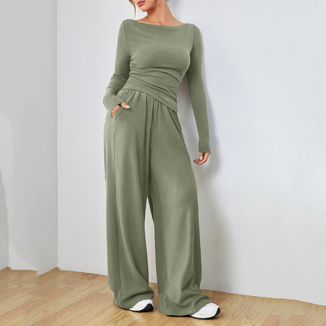 Dantara™ | Long Sleeve Top and Wide Leg Pants Set