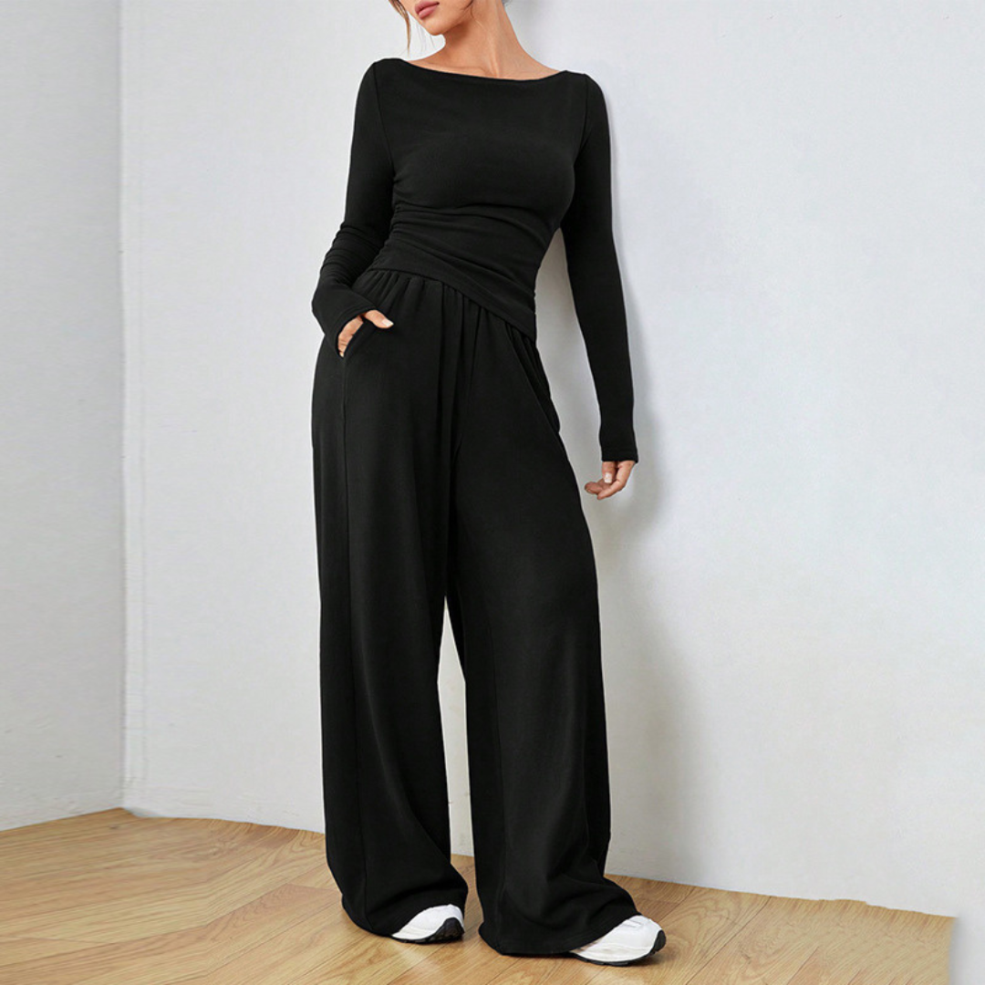 Dantara™ | Long Sleeve Top and Wide Leg Pants Set