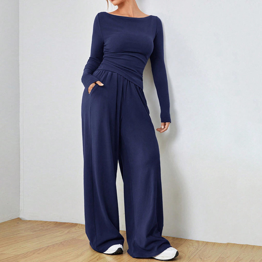 Dantara™ | Long Sleeve Top and Wide Leg Pants Set