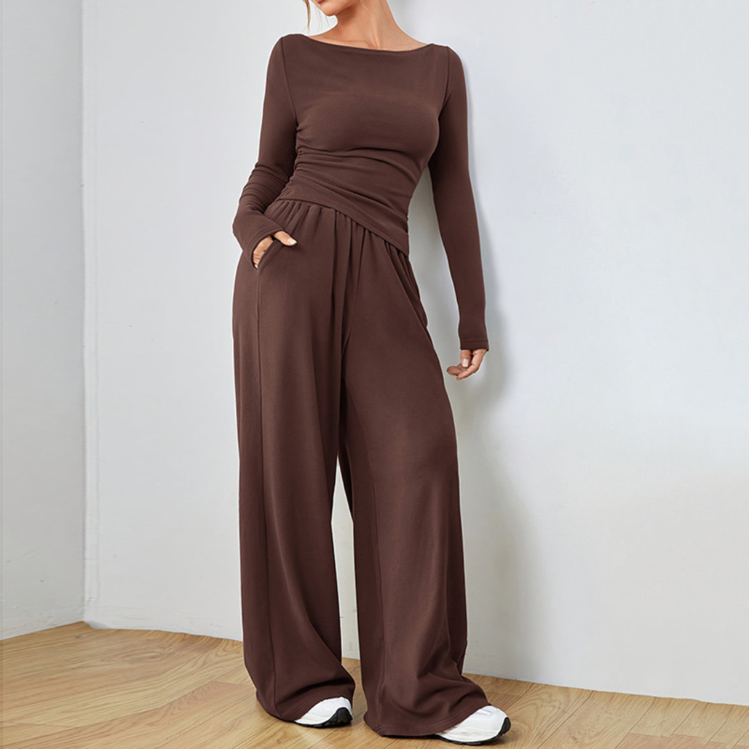 Dantara™ | Long Sleeve Top and Wide Leg Pants Set