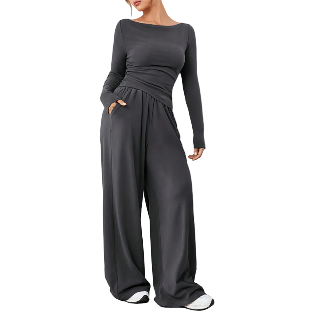 Dantara™ | Long Sleeve Top and Wide Leg Pants Set