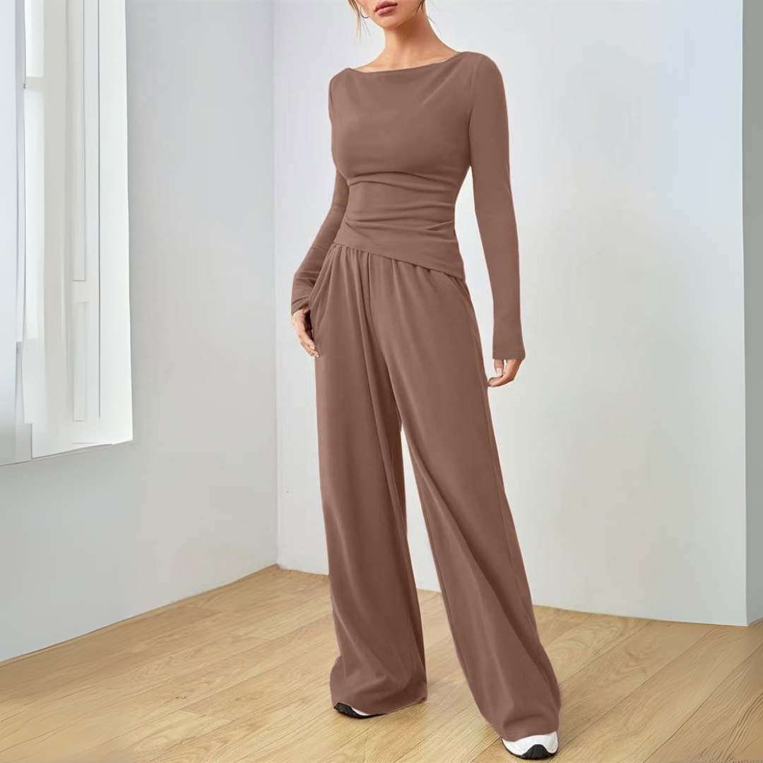 Dantara™ | Long Sleeve Top and Wide Leg Pants Set