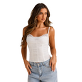 Sienna | Ruched Mesh Corset Cami Top