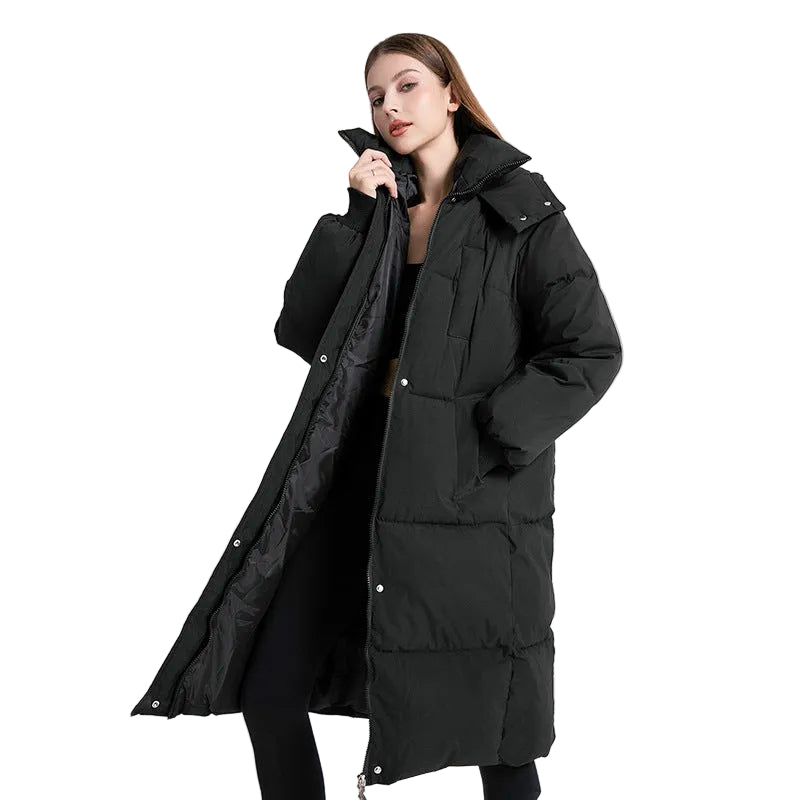 Gigaty™ | Classic Hooded Long Puffer Coat