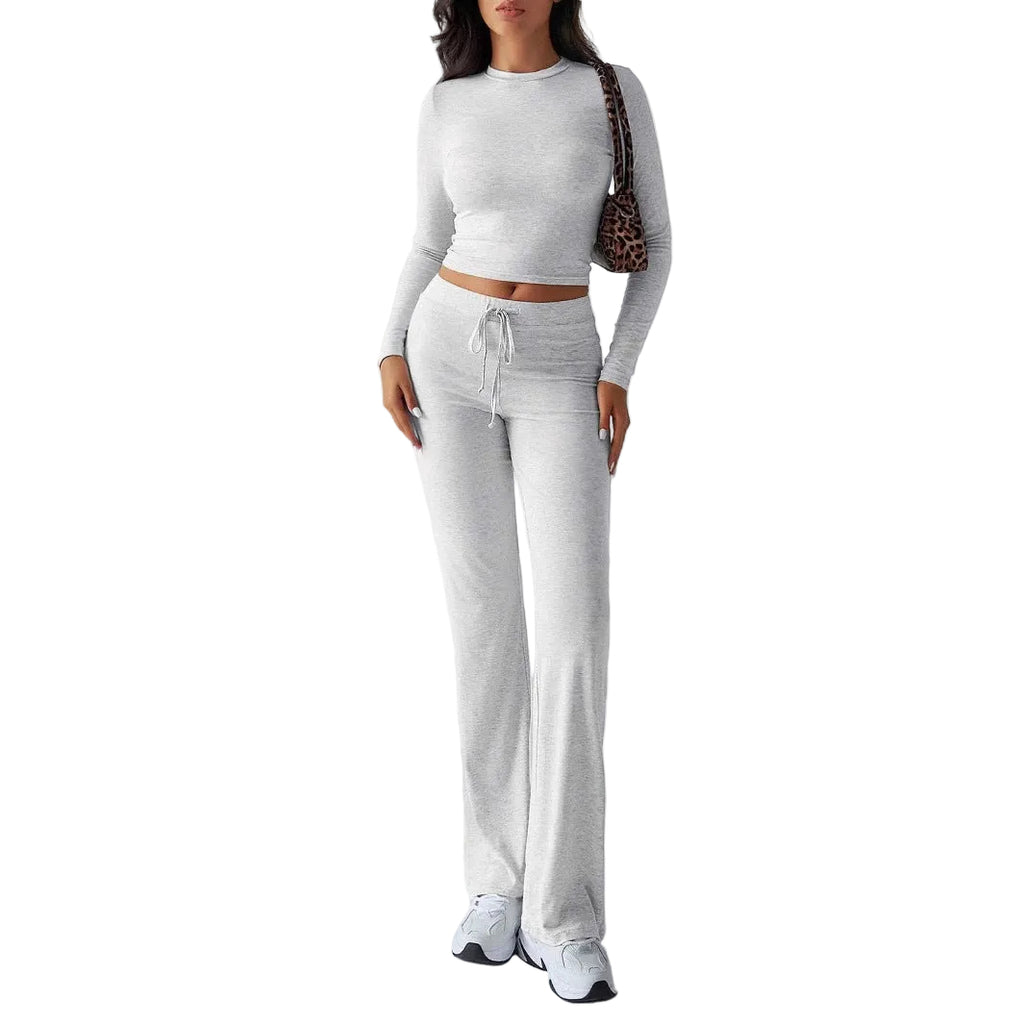 Kutis™ | Crop Top and High Waist Pants Set