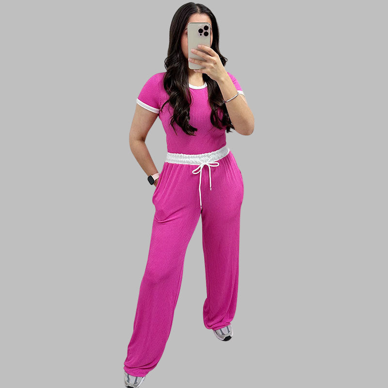 Platu™ | Short Sleeve and Wide Leg Pants Set