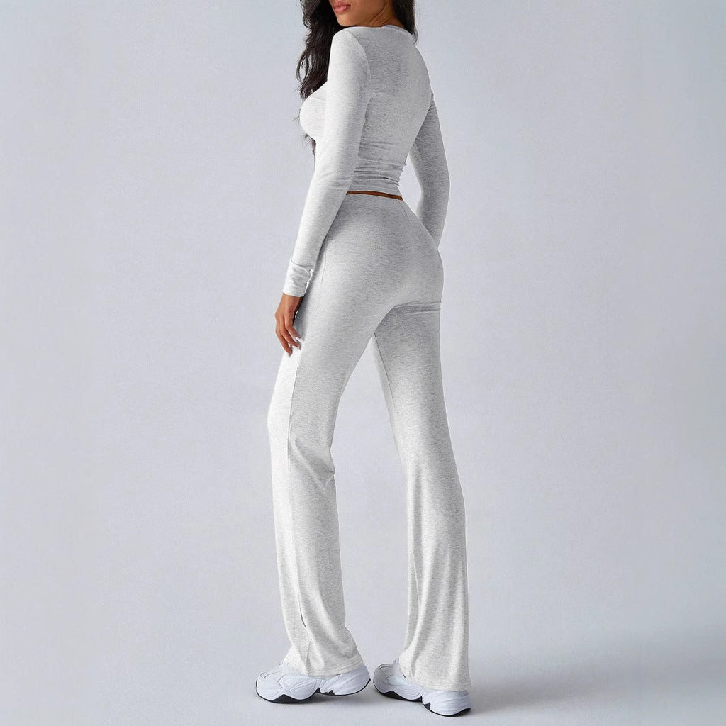 Kutis™ | Crop Top and High Waist Pants Set