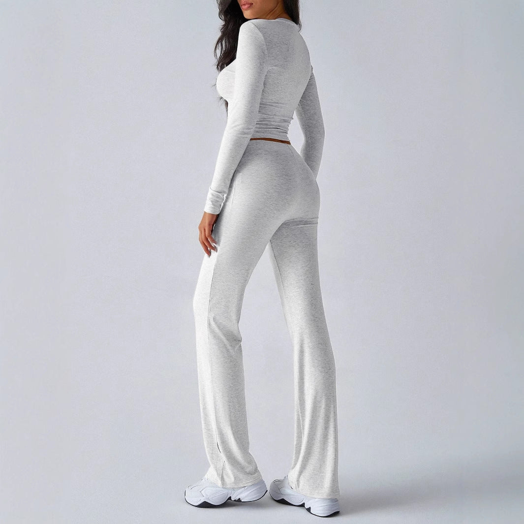 Kutis™ | Crop Top and High Waist Pants Set