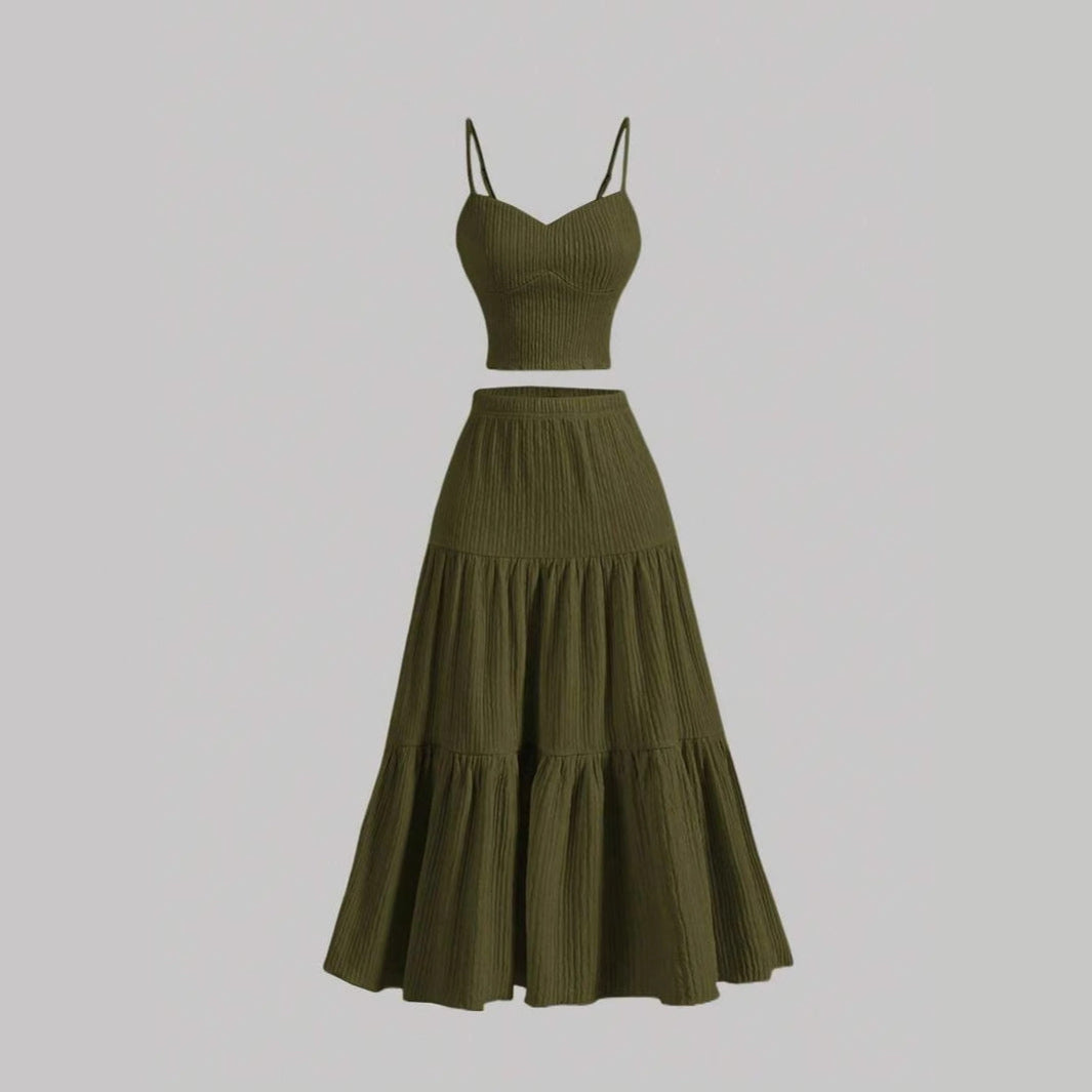 Dali™ | Sleeveless Crop Top and A-Line Skirt Set