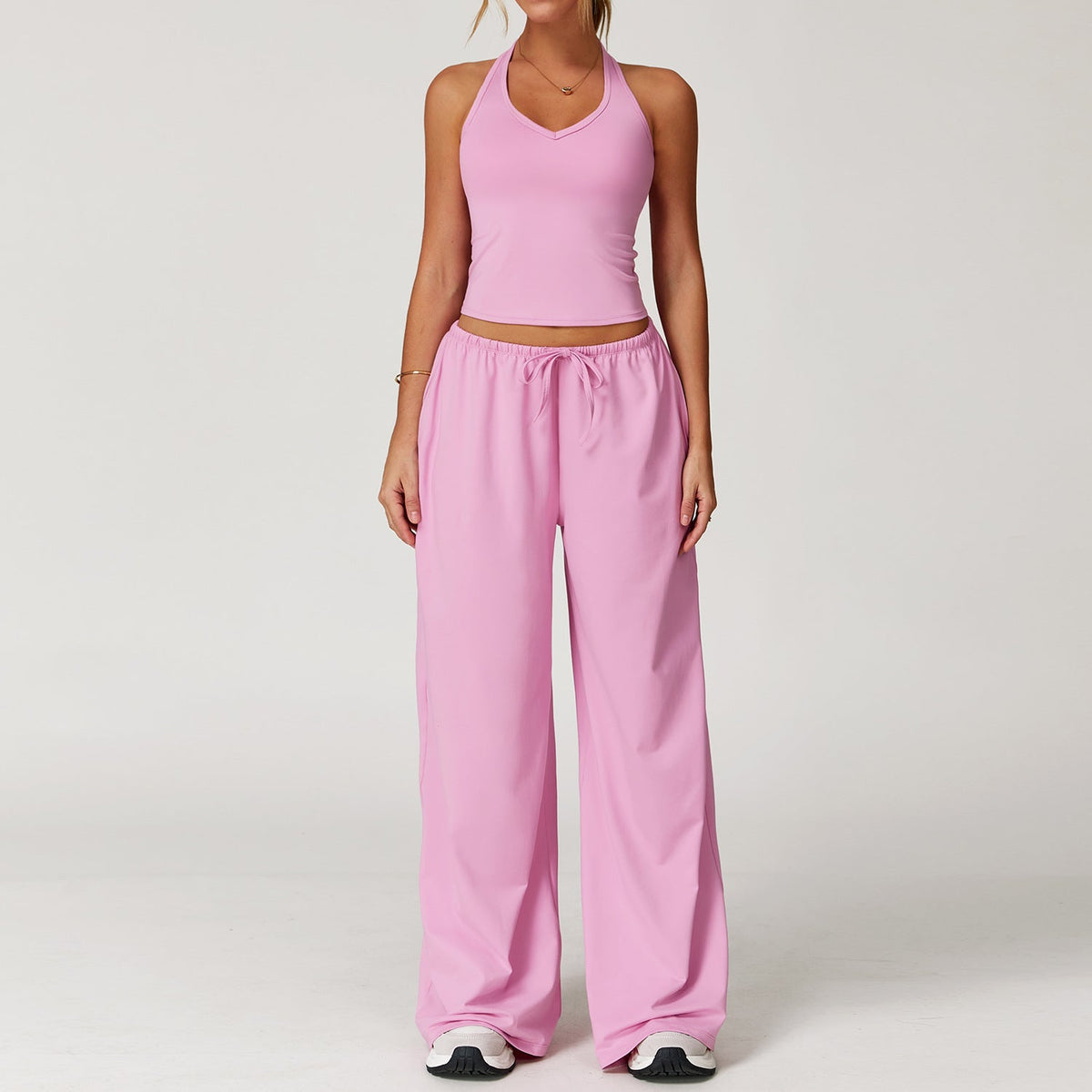 Dingding™ | Crop Tank Top and Wide Leg Pants Set