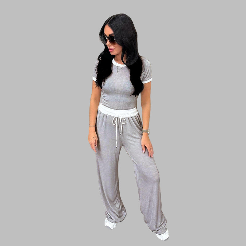 Platu™ | Short Sleeve and Wide Leg Pants Set