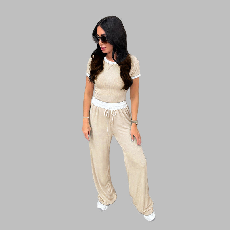 Platu™ | Short Sleeve and Wide Leg Pants Set