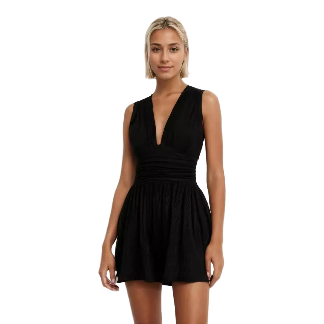 Paris™ | V-Neck Sleeveless Overall Romper