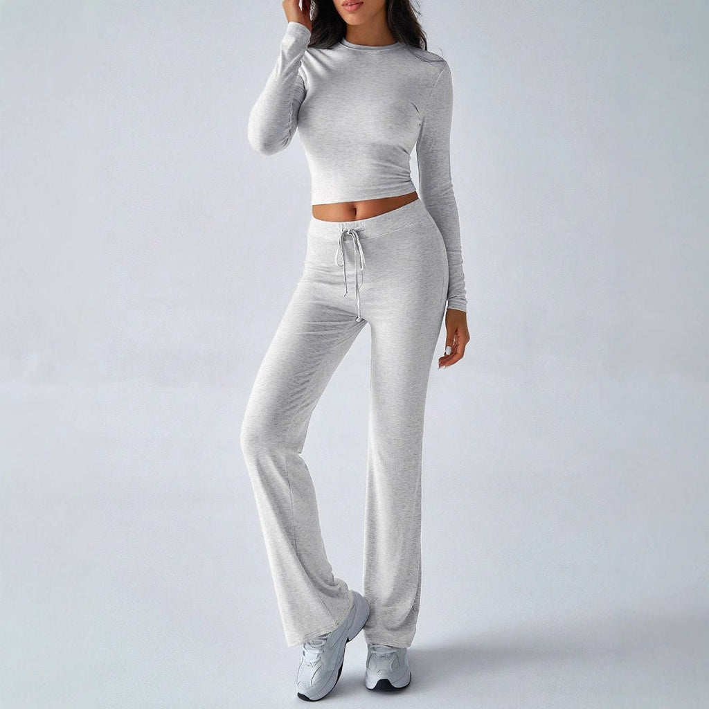 Kutis™ | Crop Top and High Waist Pants Set