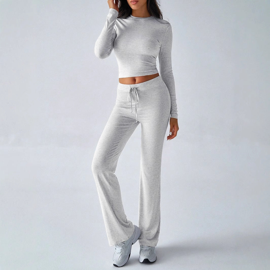 Kutis™ | Crop Top and High Waist Pants Set