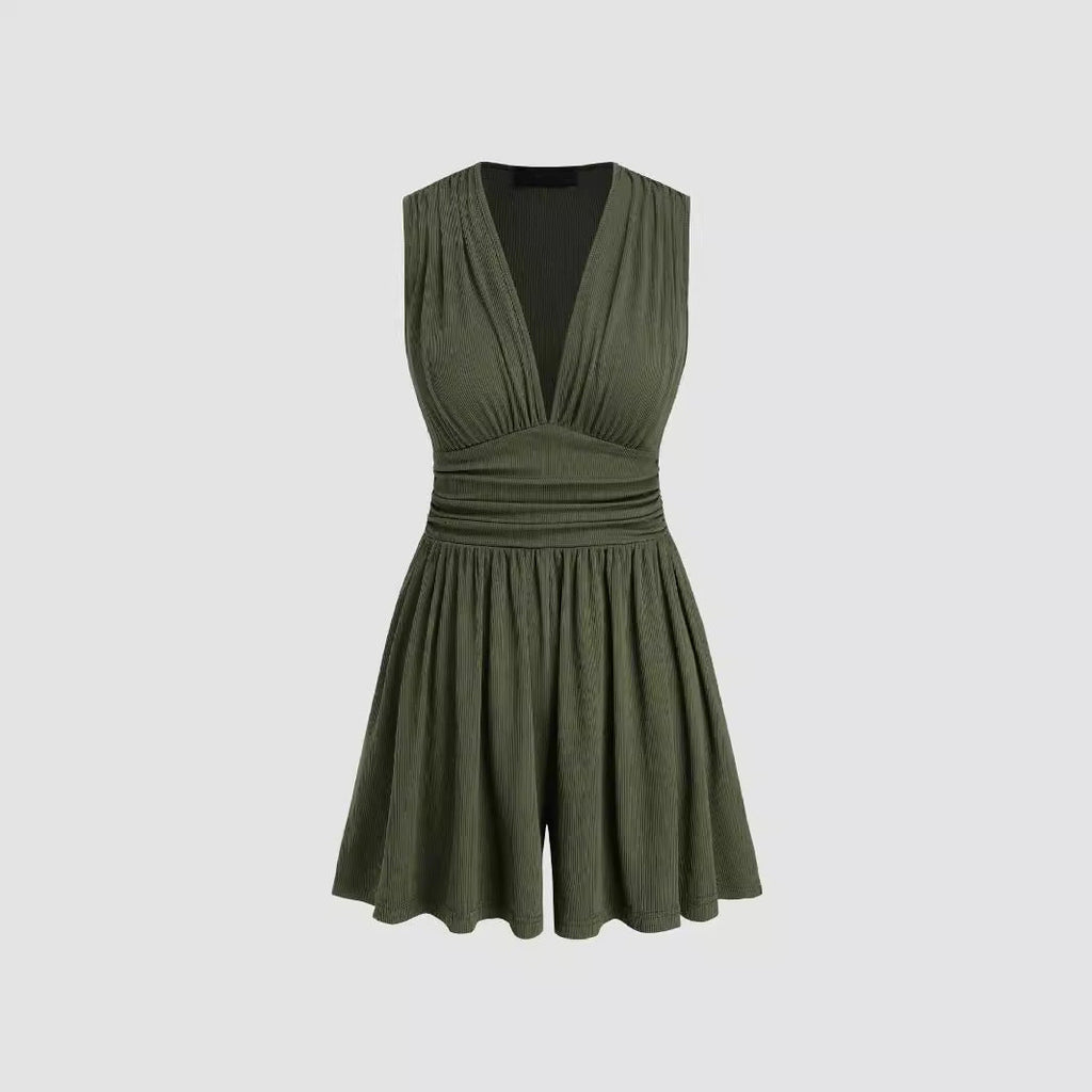 Paris™ | V-Neck Sleeveless Overall Romper