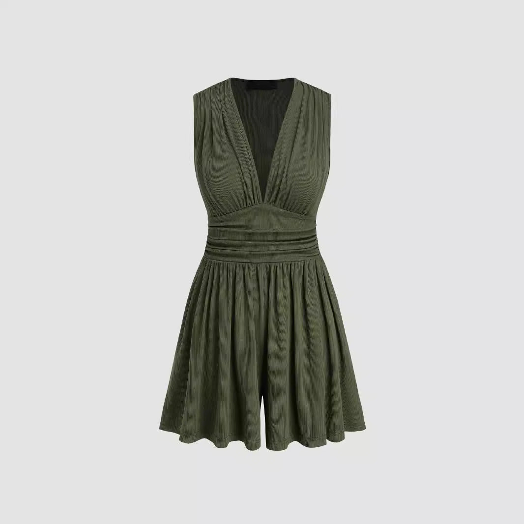 Paris™ | V-Neck Sleeveless Overall Romper
