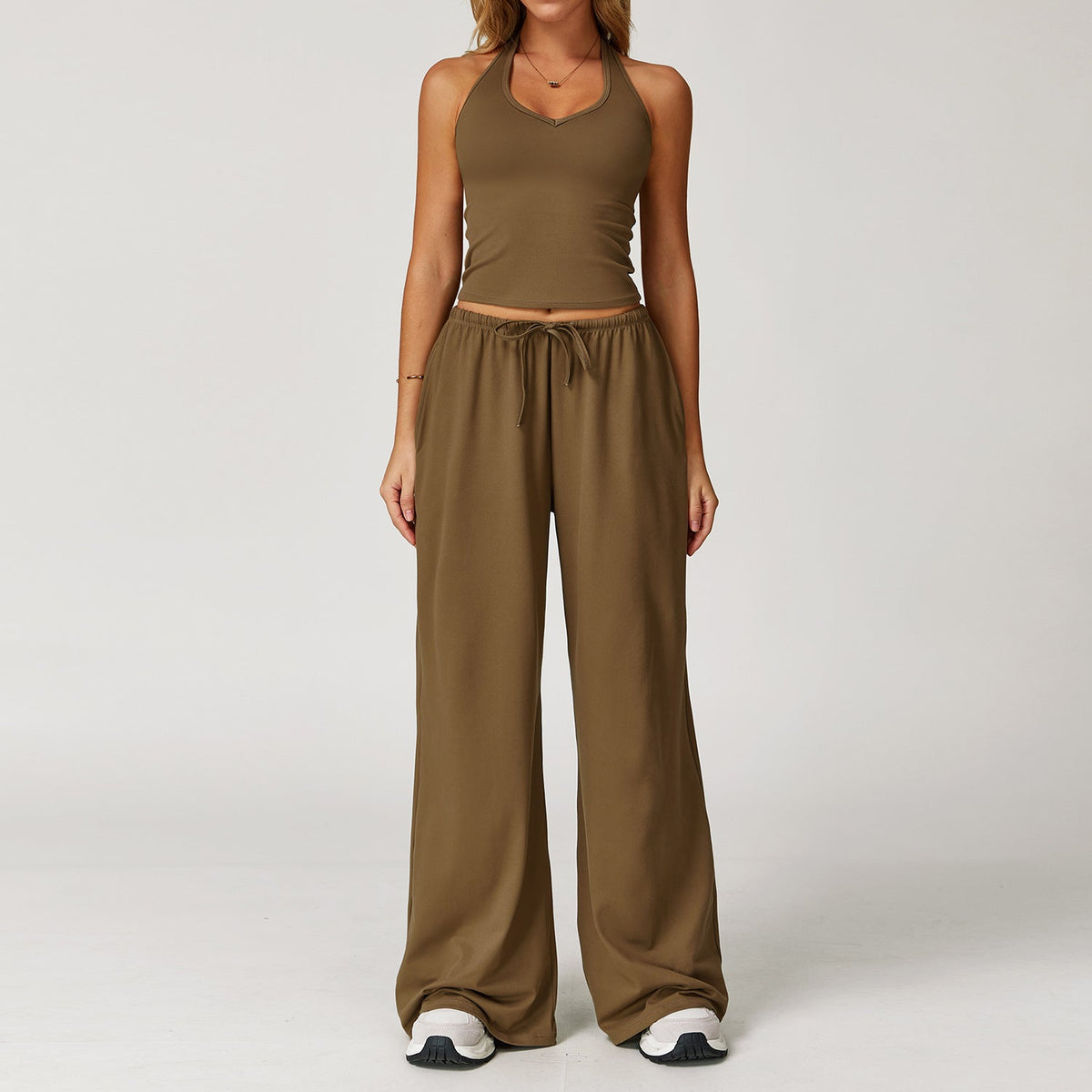 Dingding™ | Crop Tank Top and Wide Leg Pants Set
