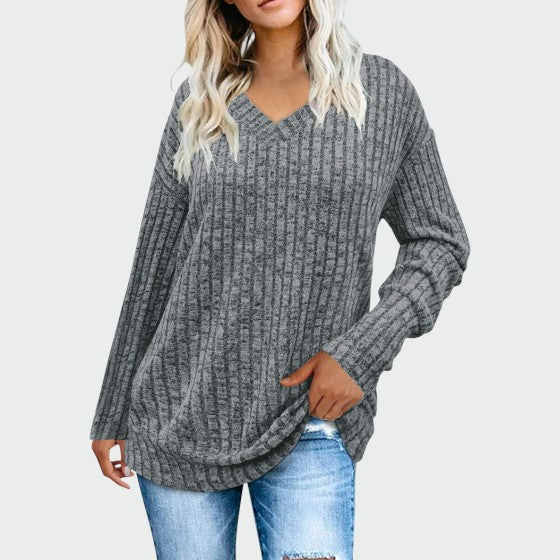 Deri | V-Neck Long Sleeve Top
