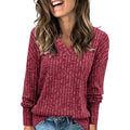 Deri | V-Neck Long Sleeve Top